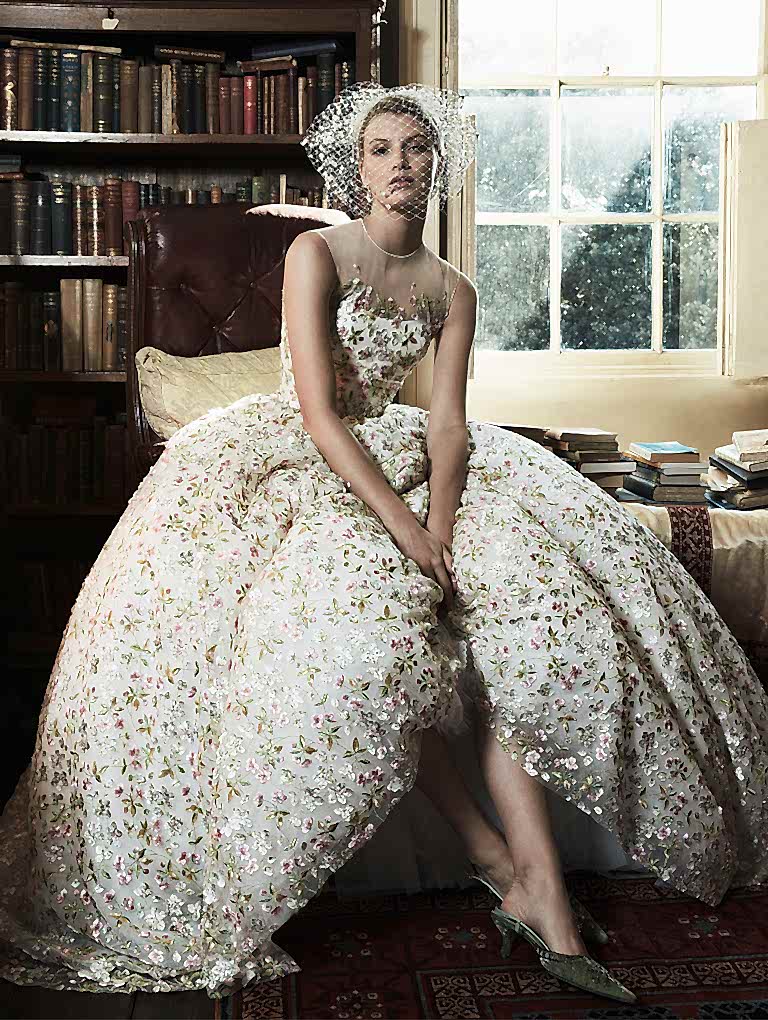 Phillipa Lepley Full Skirted Embroidered Wedding Dress Couture Wedding Dress Designer London