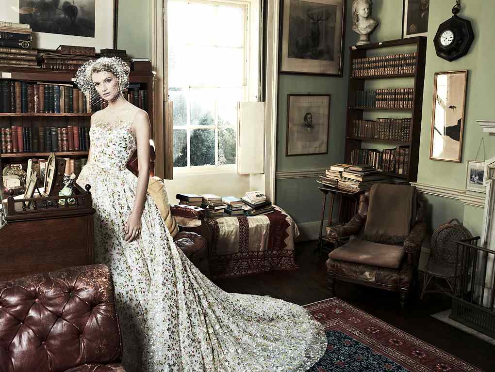 Phillipa Lepley Full Skirted Embroidered Wedding Dress Couture Wedding Dress Designer London
