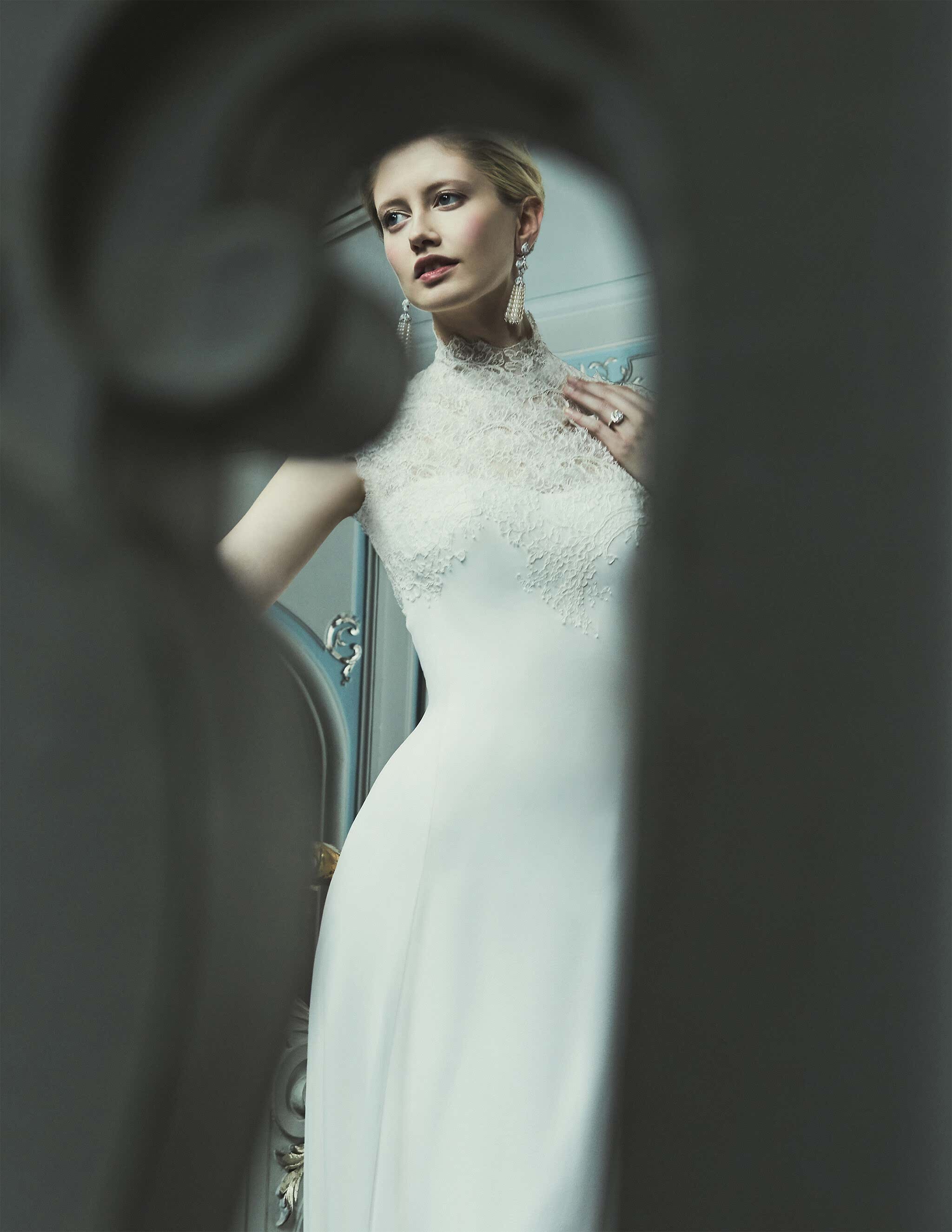 Phillipa-Lepley-Couture-Wedding-Dress-Gina-Georgette-Buttercup-High-Neck-Lace