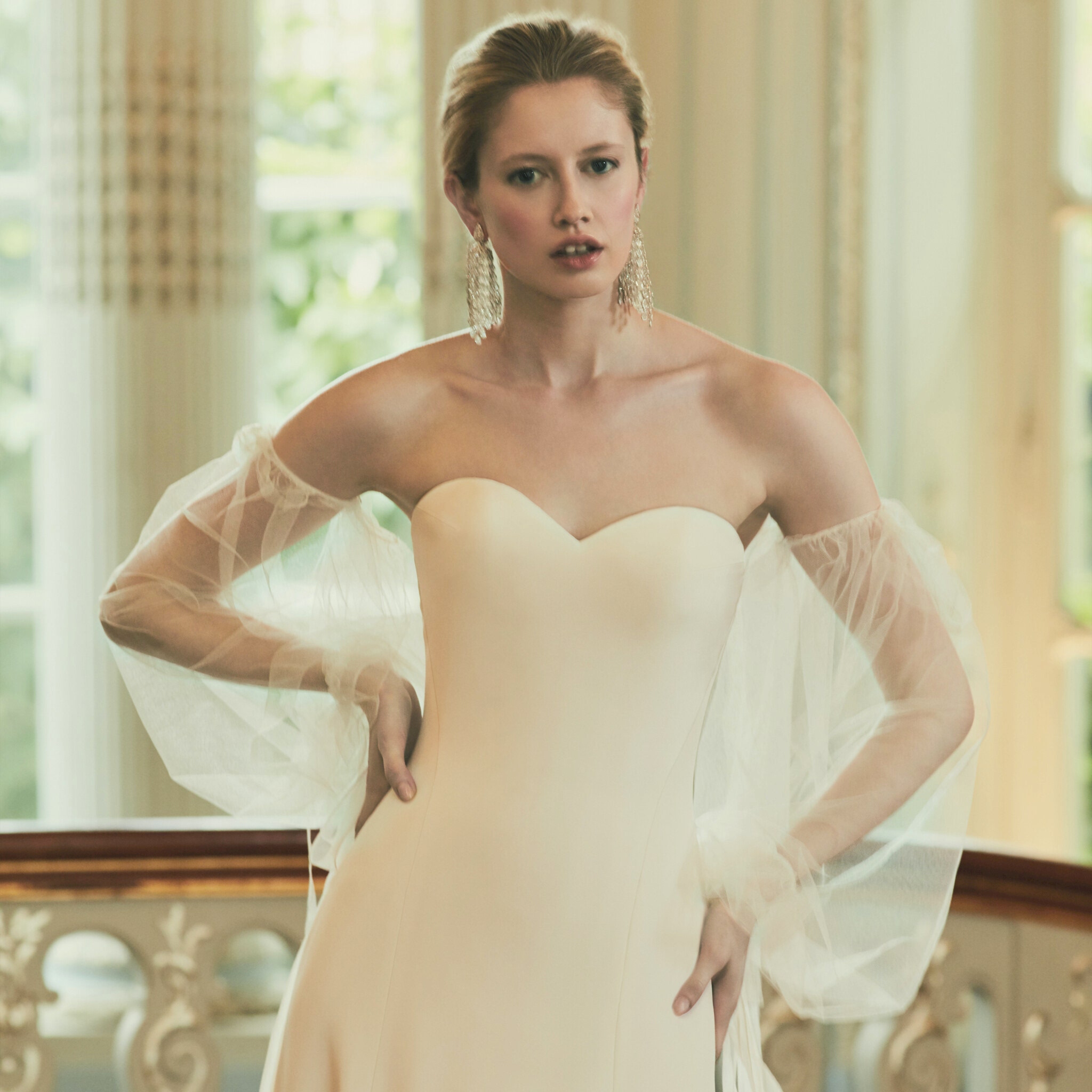 Phillipa-Lepley-Couture-Wedding-Dress-Venice-Crepe-Tulle-Billowing-Sleeves