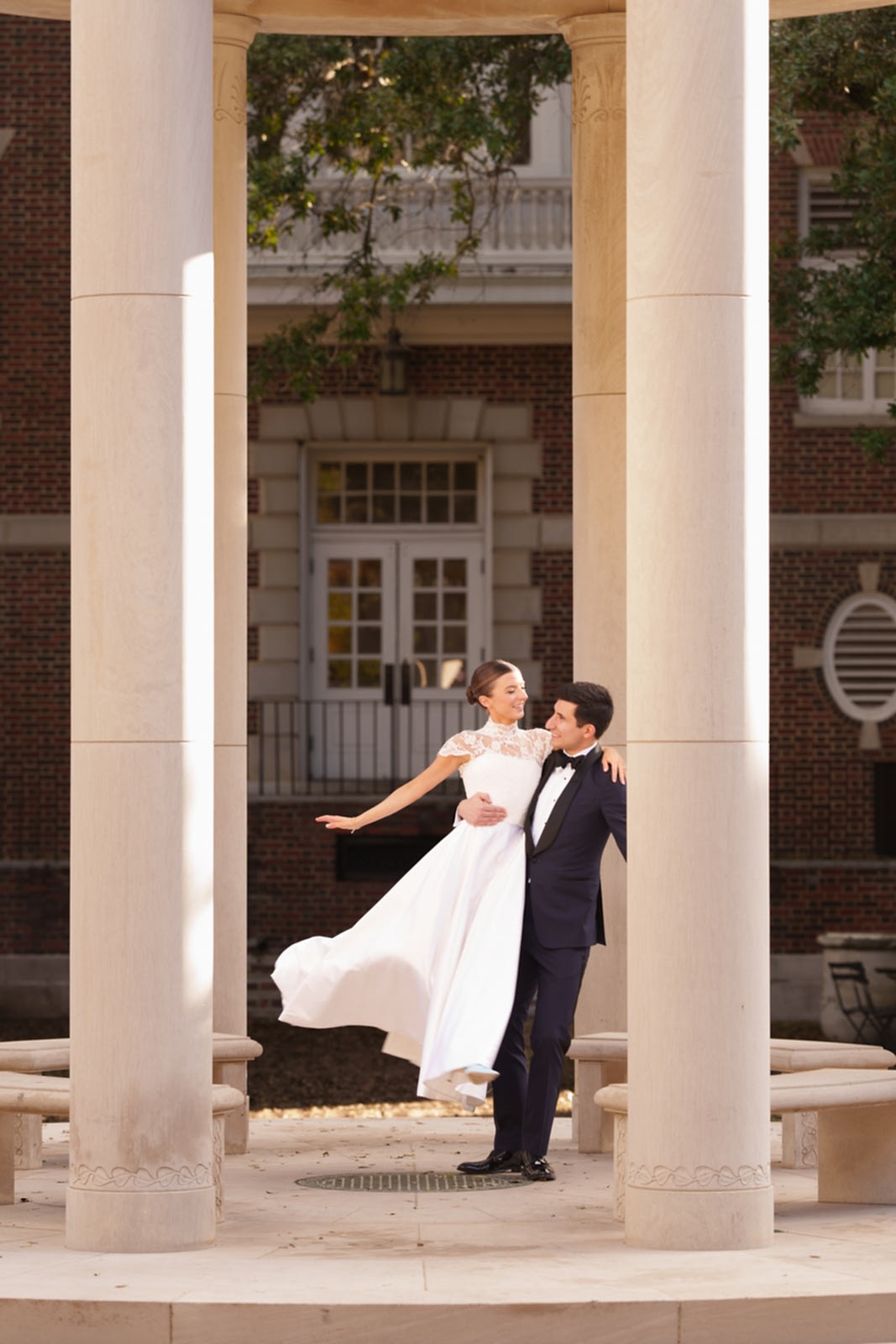 Phillipa_Lepley_Bride_Bespoke_High_Neck_Symmetrical_Scroll_Lace_and_Duchess_Satin_Wedding_Dress_For_Texas_Wedding