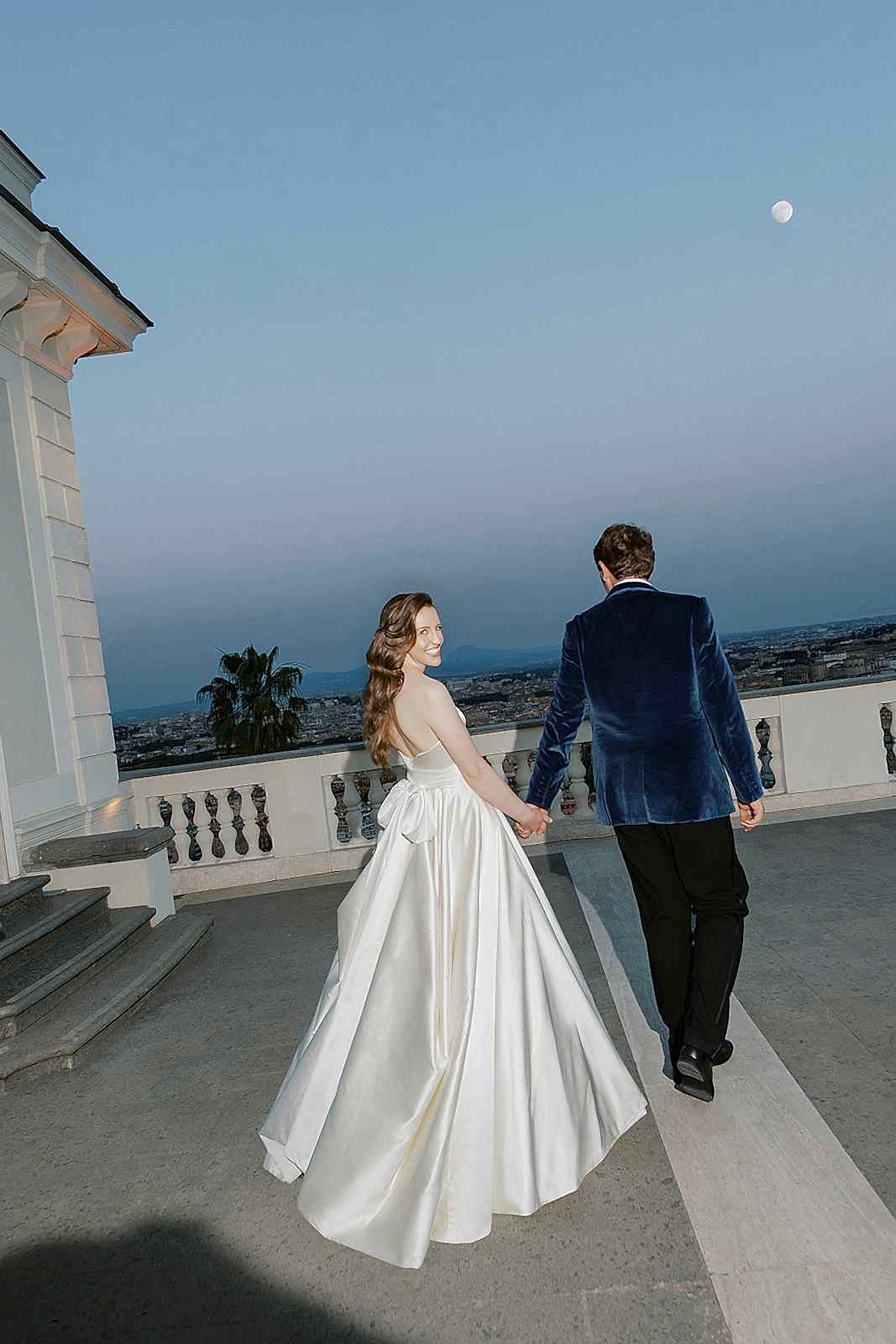 Phillipa_Lepley_Bride_Taylor_Bespoke_Vatican_Wedding_Dress_Duchess_Satin_Strapless_Gown_And_Lace_Long_Sleeve_Top_With_Embroidered_Script_Veil