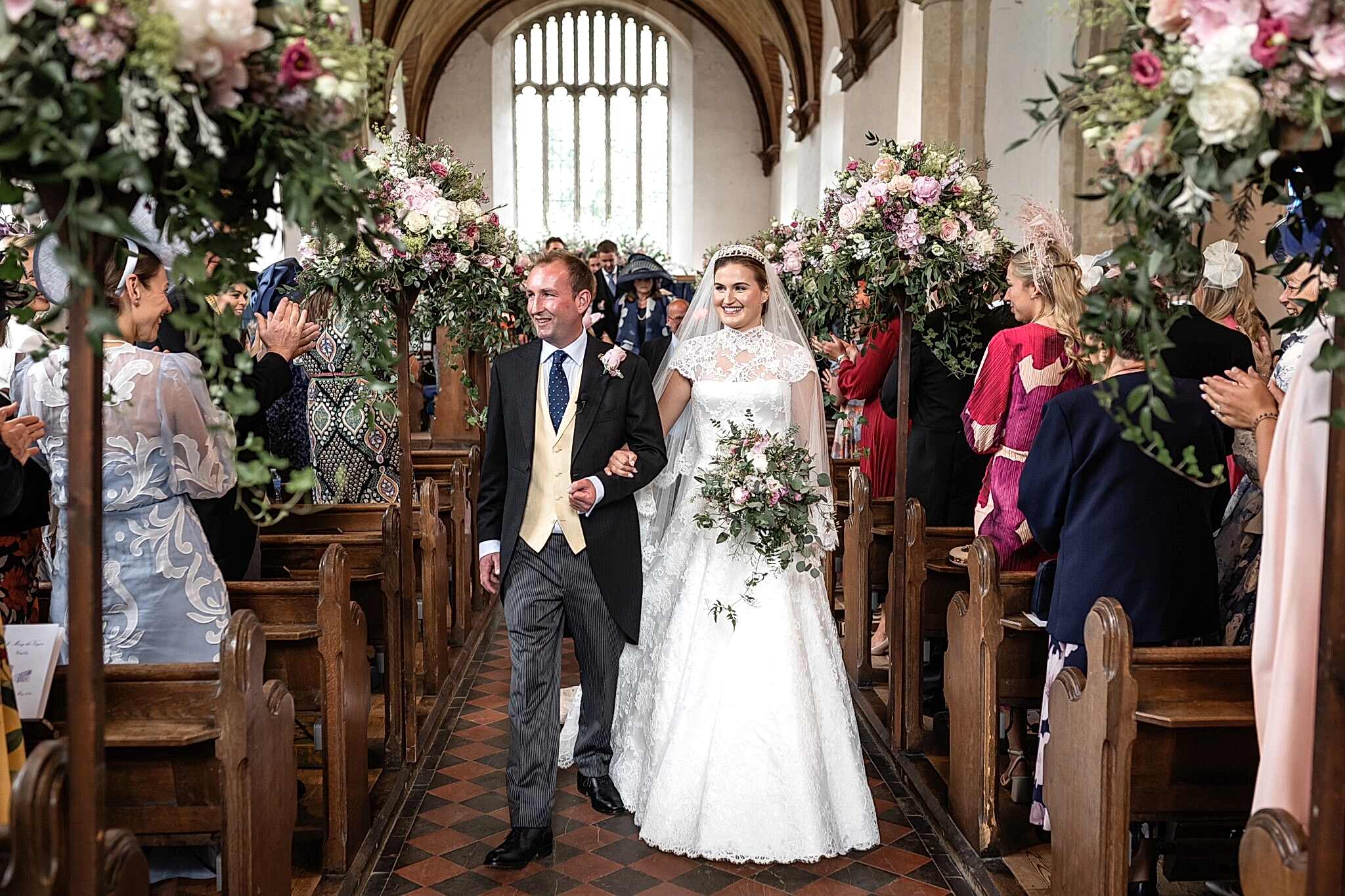 Phillipa_Lepley_bride_Amelia_Corseted_Couture_Scroll_Lace_Wedding_Dress_With_High_Neck_Lace_Border_Veil