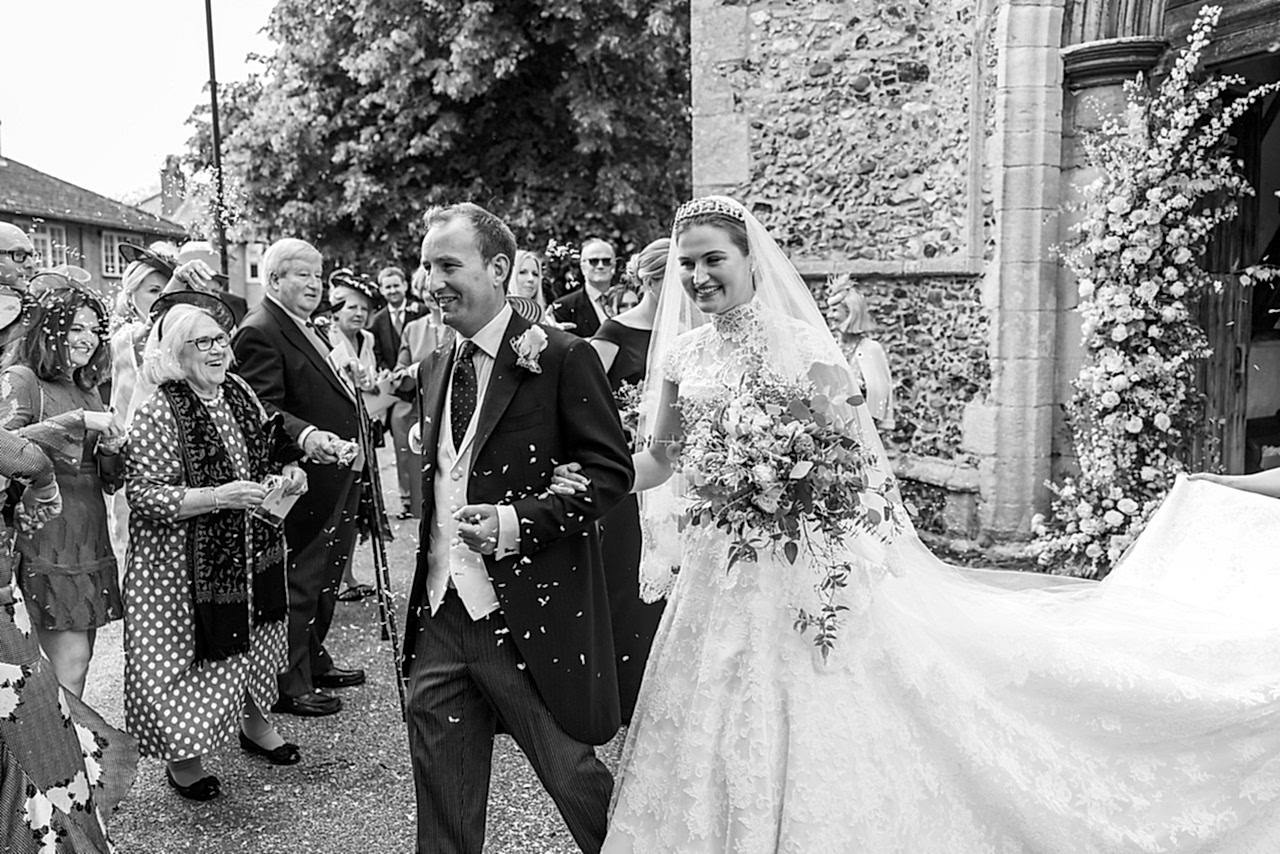 Phillipa_Lepley_bride_Amelia_Corseted_Couture_Scroll_Lace_Wedding_Dress_With_High_Neck_Lace_Border_Veil