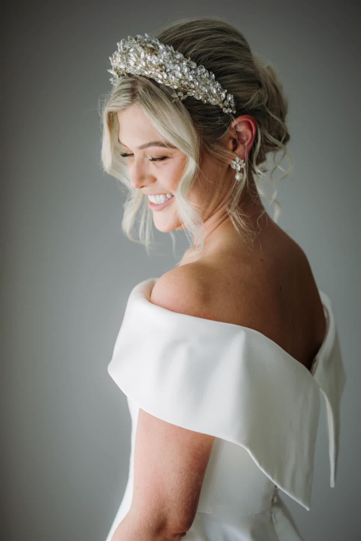 Phillipa_Lepley_Bride_Alex_Corseted_Couture_Timeless_Off_The_Shoulder_Satin_Wedding_Dress_and_Hand_Embroidered_Veil