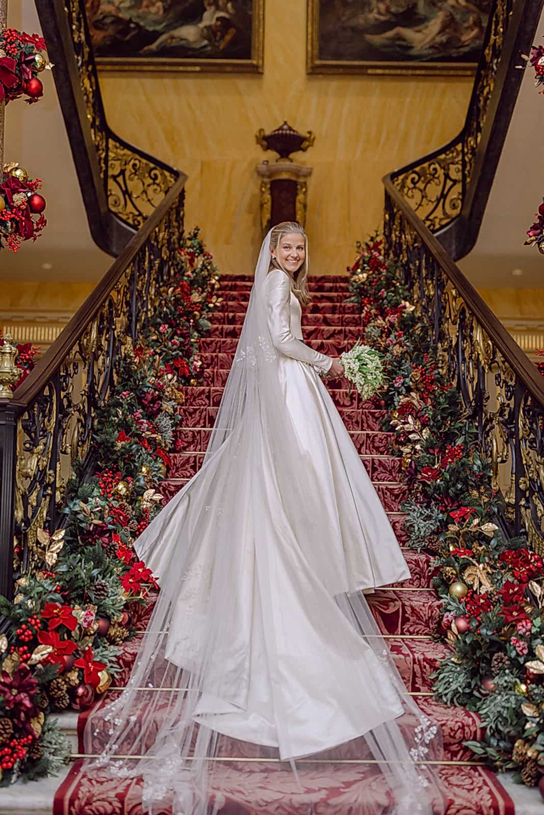 Phillipa_Lepley_Bride_Olivia_Bespoke_Ivory_Italian_Duchess_Satin_Wedding_Dress_Winter_Church_Wedding_Hand_Embroidered_Veil