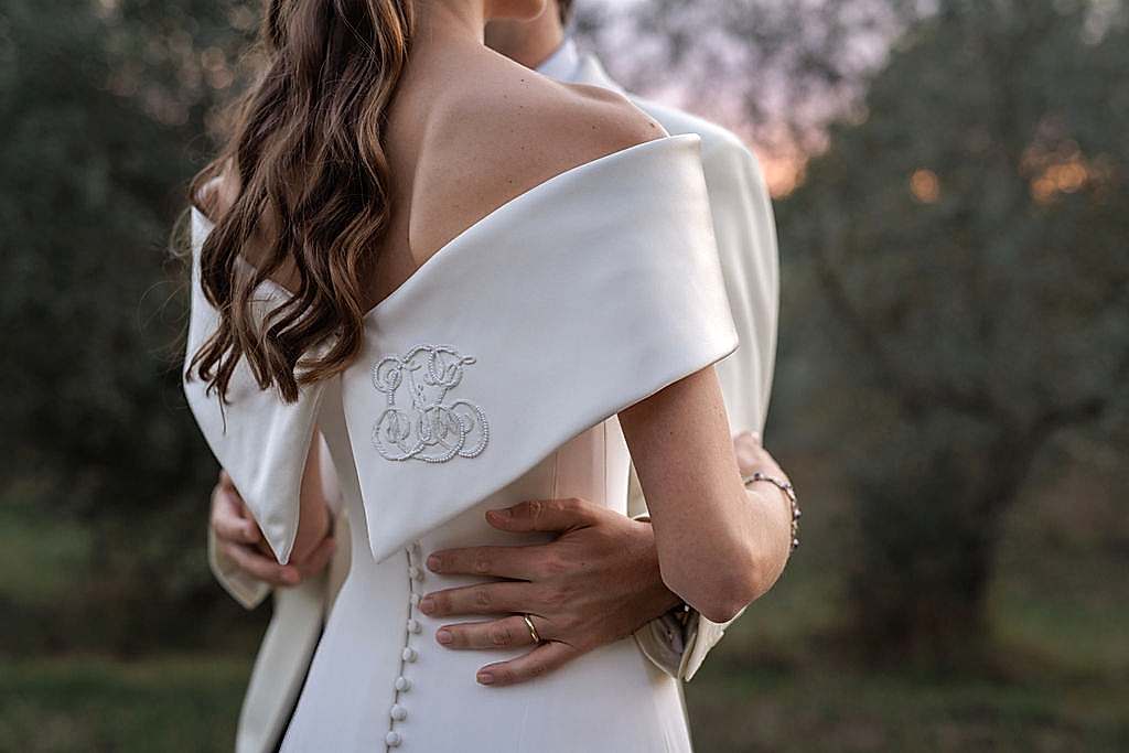 Phillipa_Lepley_bride_Tatiana_Silk_Crepe_and_Duchess_Satin_Wedding_Dress_Bespoke_Personal_Embroidery_Tuscany_Italian_Wedding