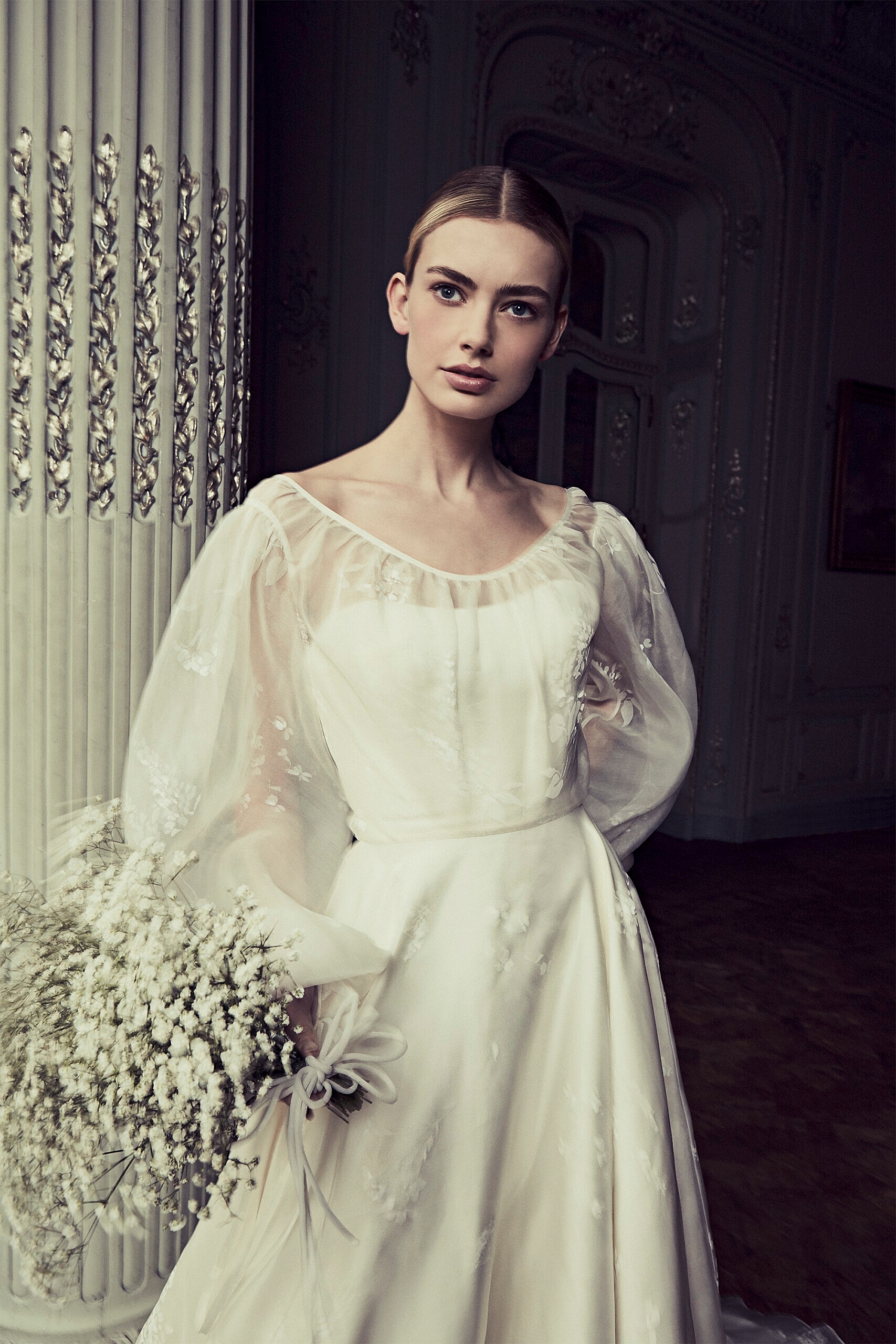 Phillipa-Lepley-Couture-Wedding-Dress-London-UK-Designer-Bespoke-Couture-Vienna-Wisteria-Organza-Ivory-Printed-Wisteria